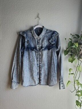 Free People Samantha Ruffle Buttondown